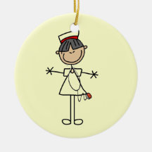 Asian Stick Figure Nurse T-shirts and Gifts Christmas Ornament