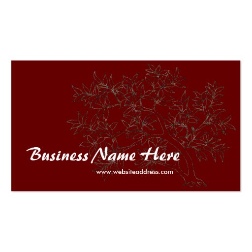 Asian Themed Tree Design 2 Business Cards (front side)