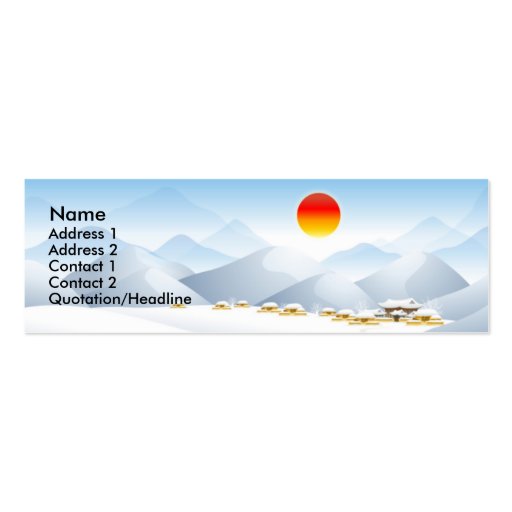 Asian Winter Sun Profile Card Business Card Template (front side)