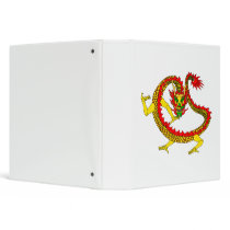 Asian Yellow Dragon 3 Ring Binder