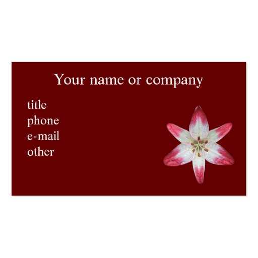 Asiatic Lily ~ biz card Business Cards
