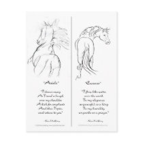 "Aside" & "Curves" Horse bookmark postcards