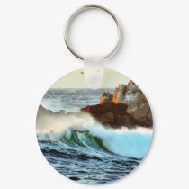 Asilomar Beaches Waves Ocean Dusk keychains