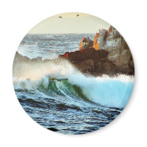 Asilomar Beaches Waves Ocean Dusk magnets