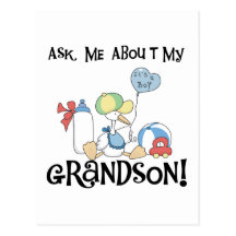 Ask About My Grandson Tshirts and Gifts Post Cards