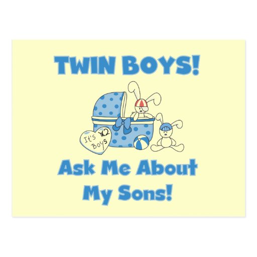 Ask About My Twin Sons Tshirts and Gifts Postcards