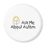 Ask Me About Autism (Girl 1) Refrigerator Magnets