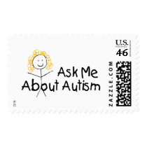 Ask Me About Autism (Girl 1) Postage Stamp
