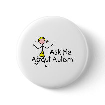 Ask Me About Autism (Girl 2) buttons by AutismZazzle Ask Me About Autism (Girl 2) buttons