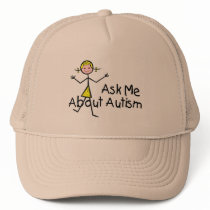 Ask Me About Autism (Girl 2) hats