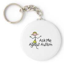 Ask Me About Autism (Girl 2) Keychains