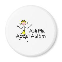 Ask Me About Autism (Girl 2) Magnet