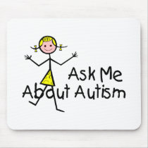 Ask Me About Autism (Girl 2) Mouse Mats