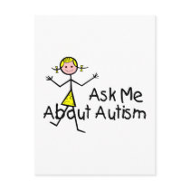 Ask Me About Autism (Girl 2) Post Cards