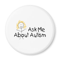 Ask Me About Autism (Girl) magnets