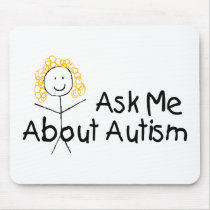 Ask Me About Autism (Girl) mousepads