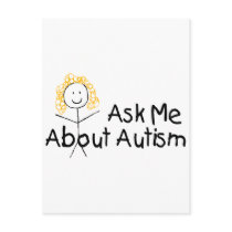Ask Me About Autism (Girl) postcards