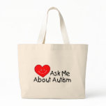 Ask Me About Autism (Heart) Canvas Bag