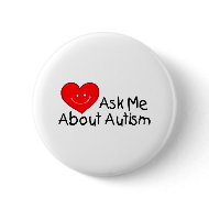 Ask Me About Autism (Heart) button
