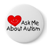 Ask Me About Autism (Heart) Pin