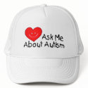 Ask Me About Autism (Heart) hats
