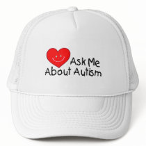 Ask Me About Autism (Heart) Mesh Hats