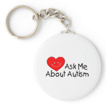 Ask Me About Autism (Heart) Key Chain