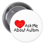 Ask Me About Autism (Heart) Pin