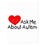 Ask Me About Autism (Heart) Post Cards