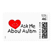 Ask Me About Autism (Heart) Postage Stamps