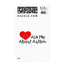 Ask Me About Autism (Heart) Postage Stamps