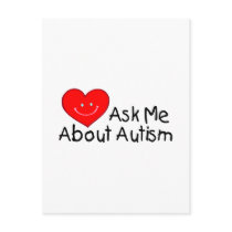 Ask Me About Autism (Heart) postcards