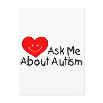 Ask Me About Autism (Heart) postcards