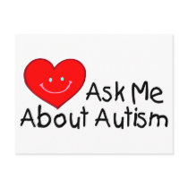 Ask Me About Autism (Heart) postcards