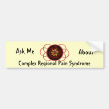 Ask Me About CRPS Red & Black Star Burst Scroll Bumper Stickers