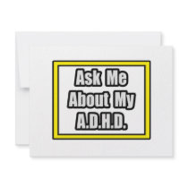 Ask Me About My A.D.H.D invitations by ADD_ADHD_Shirts Ask Me About My A.D.H.D invitations