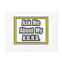 Ask Me About My A.D.H.D Postcards