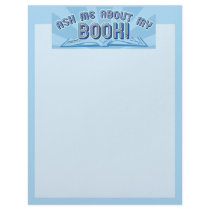 Ask me about my book. letterhead