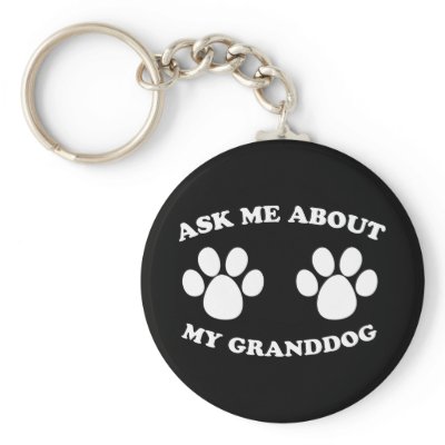 Ask Me About My Granddog (Dark) Keychains by kninekreations