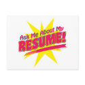 Ask me about my Resume! postcards