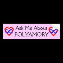 Ask Me About Polyamory bumper stickers