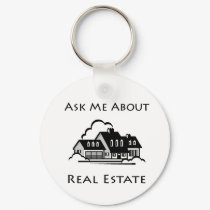 Ask Me About Real Estate Key Chain keychains by bwmedia Ask Me About Real Estate Key Chain keychains