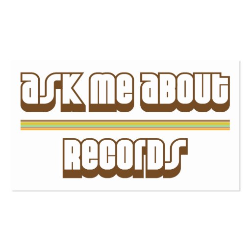 Ask Me About Records Business Cards (back side)