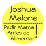 Ask mom before feeding allergy sticker label