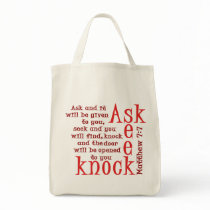 Ask Seek Knock Canvas Bag