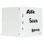 Ask Seek Knock 3 Ring Binder