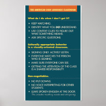 ASL Classroom guidelines.  poster