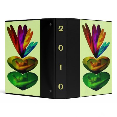 ASL Hearts Speak I Love You 3 Ring Binders by JudyMarisaEclecticCo