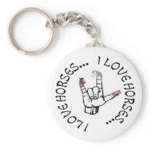 ASL I LOVE HORSES (AMERICAN SIGN LANGUAGE) KEYCHAINS