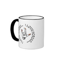 ASL I LOVE HORSES (AMERICAN SIGN LANGUAGE) COFFEE MUG